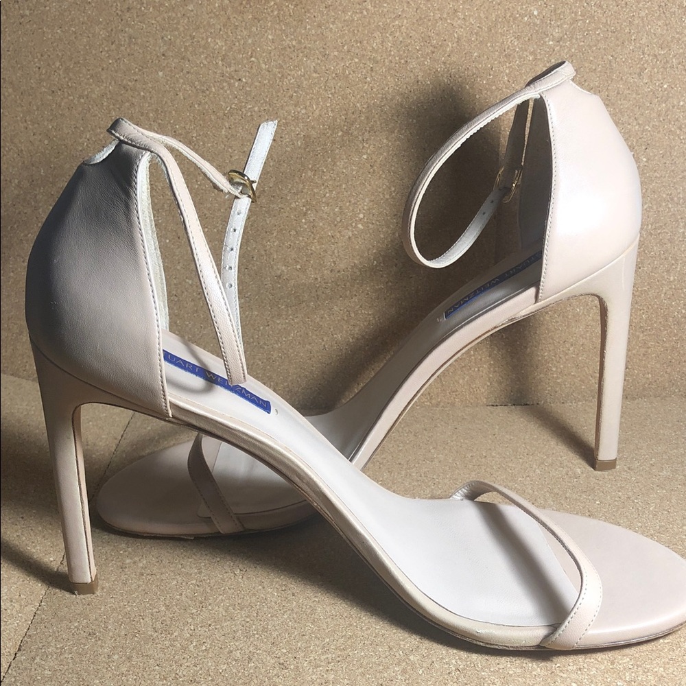 Stuart Weiztman Nude Ankle Strap Heels